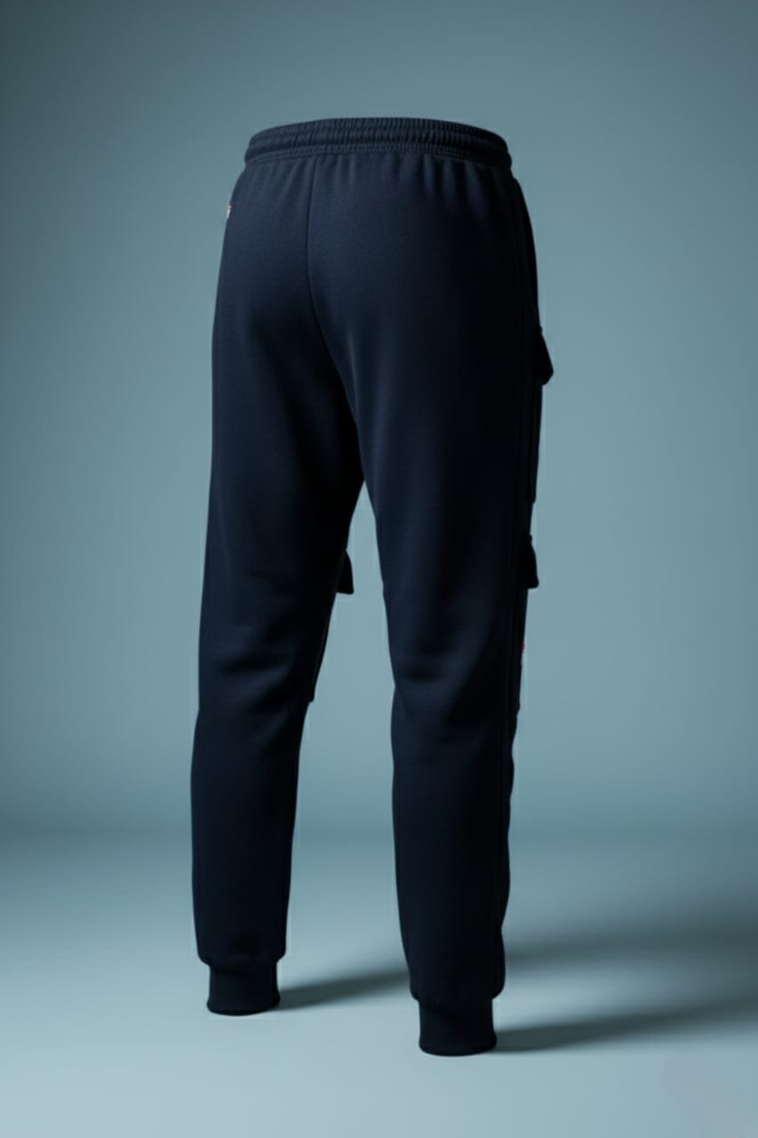 Lycra Cargo Jogger Pants Dark Blue – Stretchable Premium Streetwear for Men - Image 2