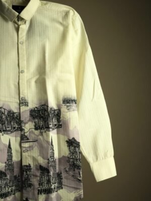 Cream Popcorn Shirt | Artistic City Print Design