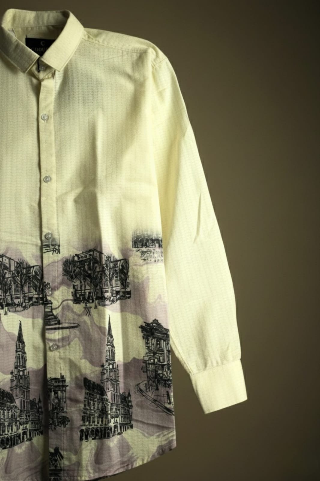 Cream Popcorn Shirt | Artistic City Print Design - Image 3