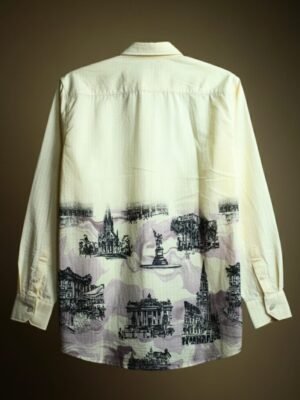 Cream Popcorn Shirt | Artistic City Print Design