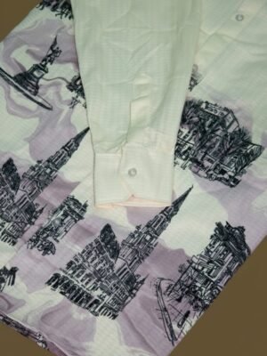 Cream Popcorn Shirt | Artistic City Print Design