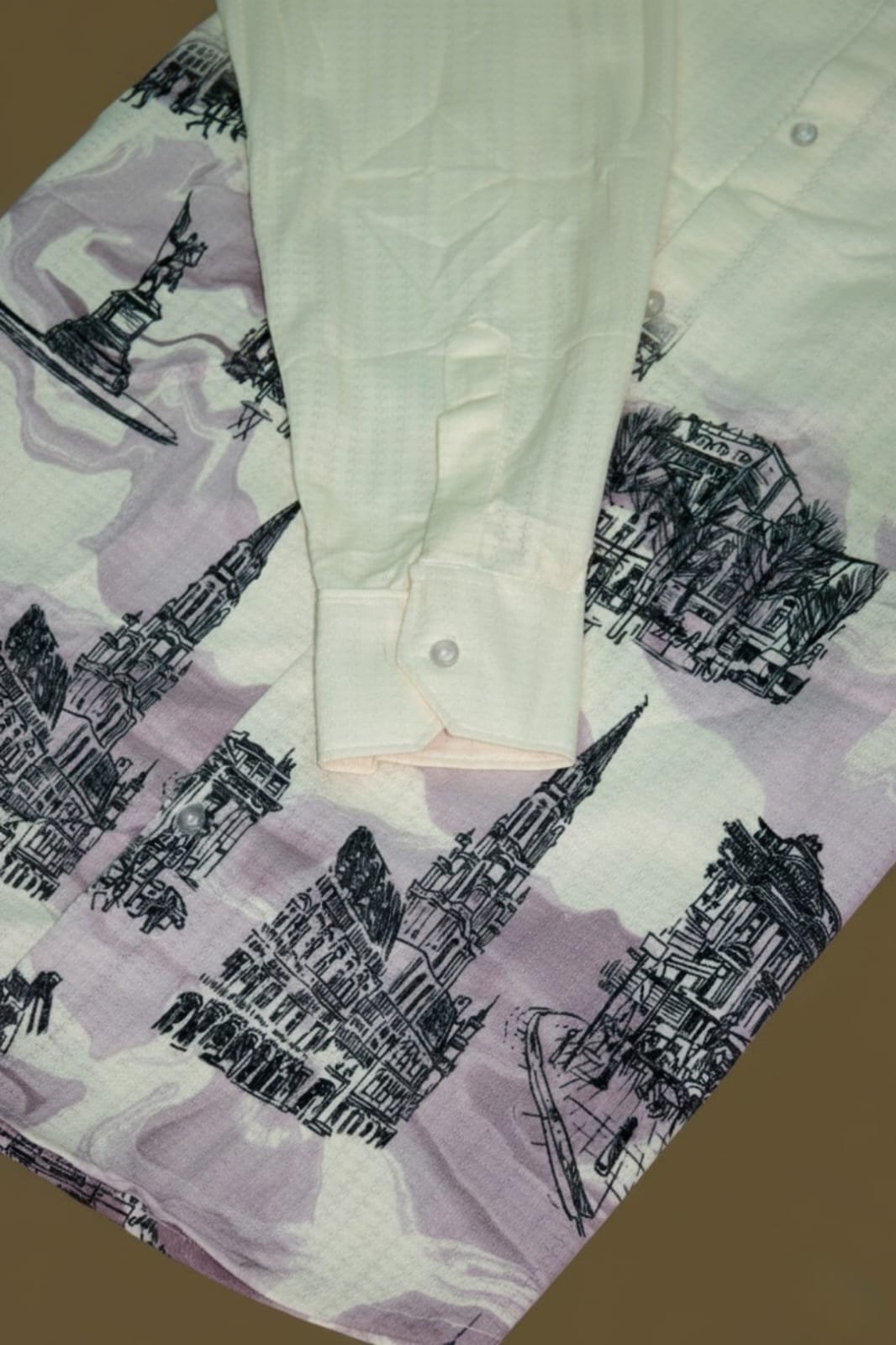 Cream Popcorn Shirt | Artistic City Print Design - Image 2