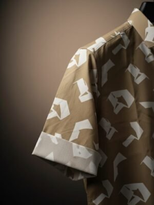 Poly Cotton Half Sleeve Shirt Brown