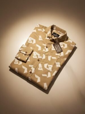 Poly Cotton Half Sleeve Shirt Brown