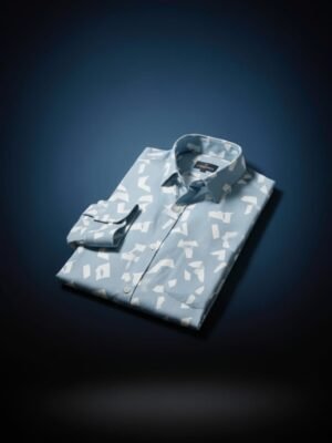 Poly Cotton Half Sleeve Shirt Blue