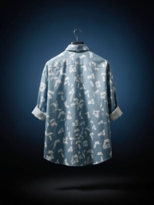 Poly Cotton Half Sleeve Shirt Blue