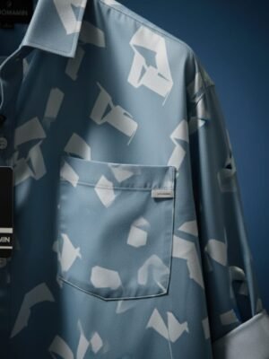 Poly Cotton Half Sleeve Shirt Blue