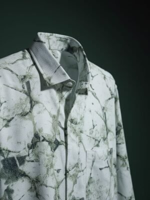 Blue Marble Printed Designer Popcorn Shirt