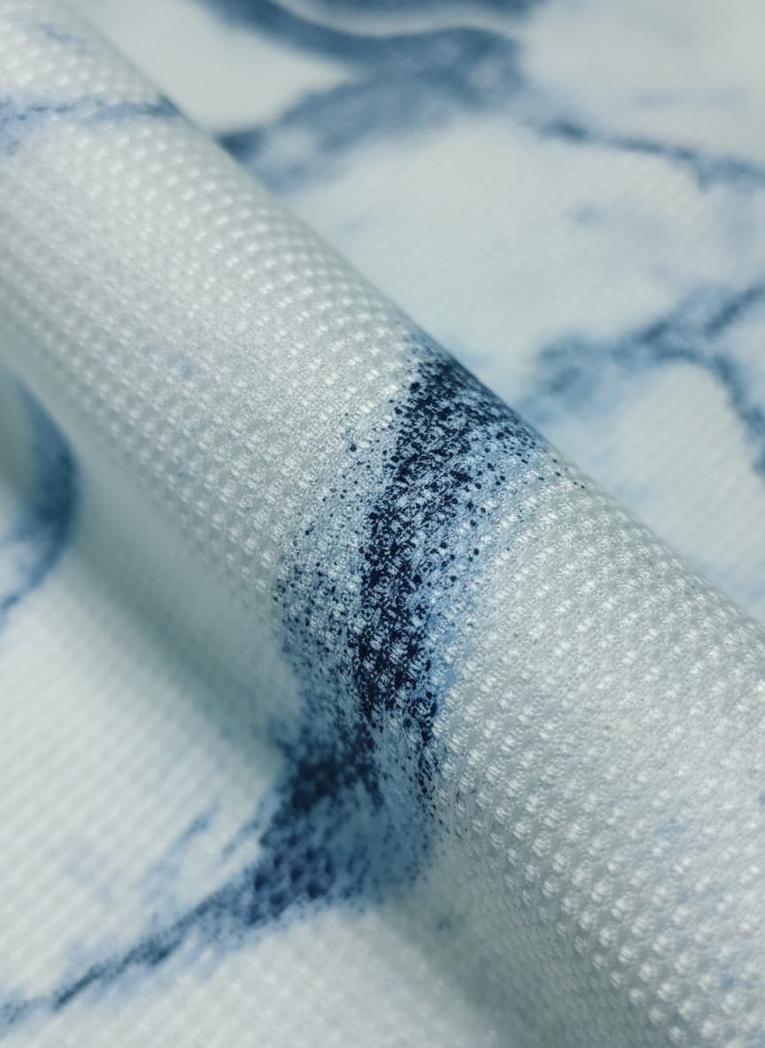 Blue Marble Printed Designer Popcorn Shirt - Image 7