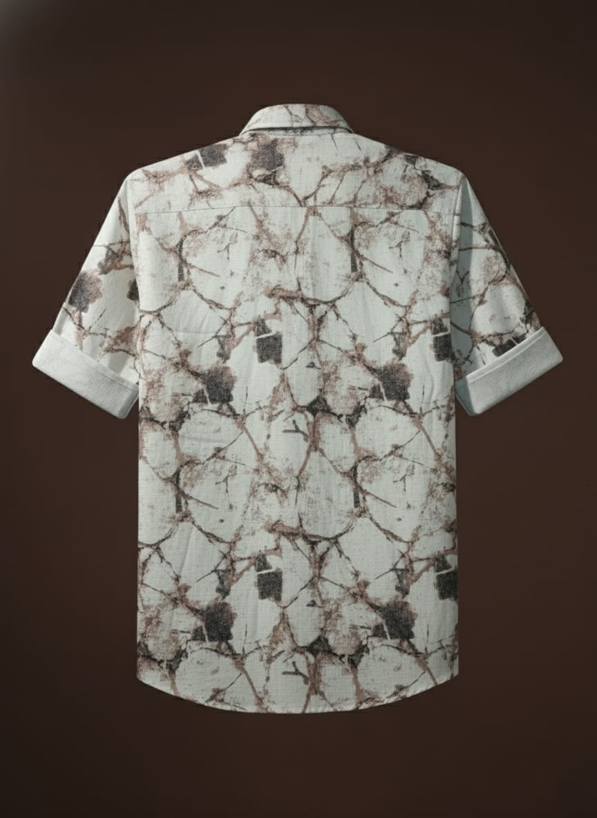 Blue Marble Printed Designer Popcorn Shirt - Image 10