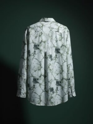 Blue Marble Printed Designer Popcorn Shirt