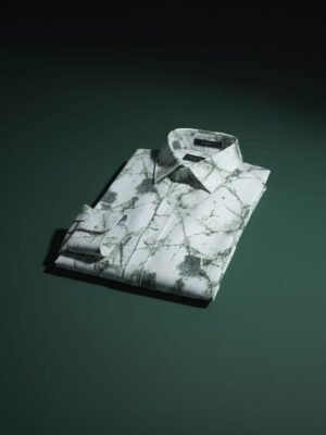 Blue Marble Printed Designer Popcorn Shirt