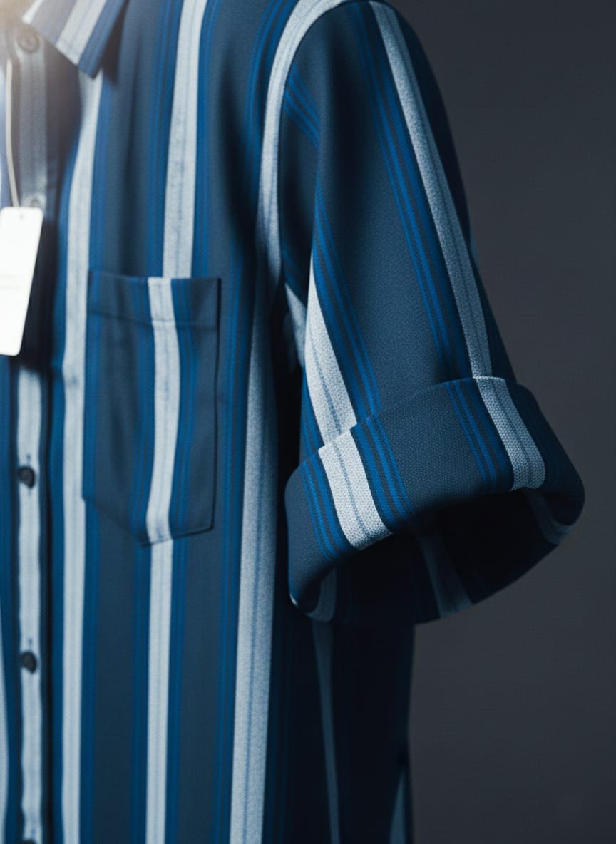 Black & Grey Striped Cotton Shirt | Premium Casual Wear - Image 10