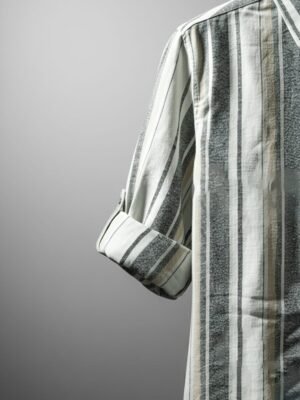 Black & Grey Striped Cotton Shirt | Premium Casual Wear