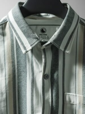Black & Grey Striped Cotton Shirt | Premium Casual Wear