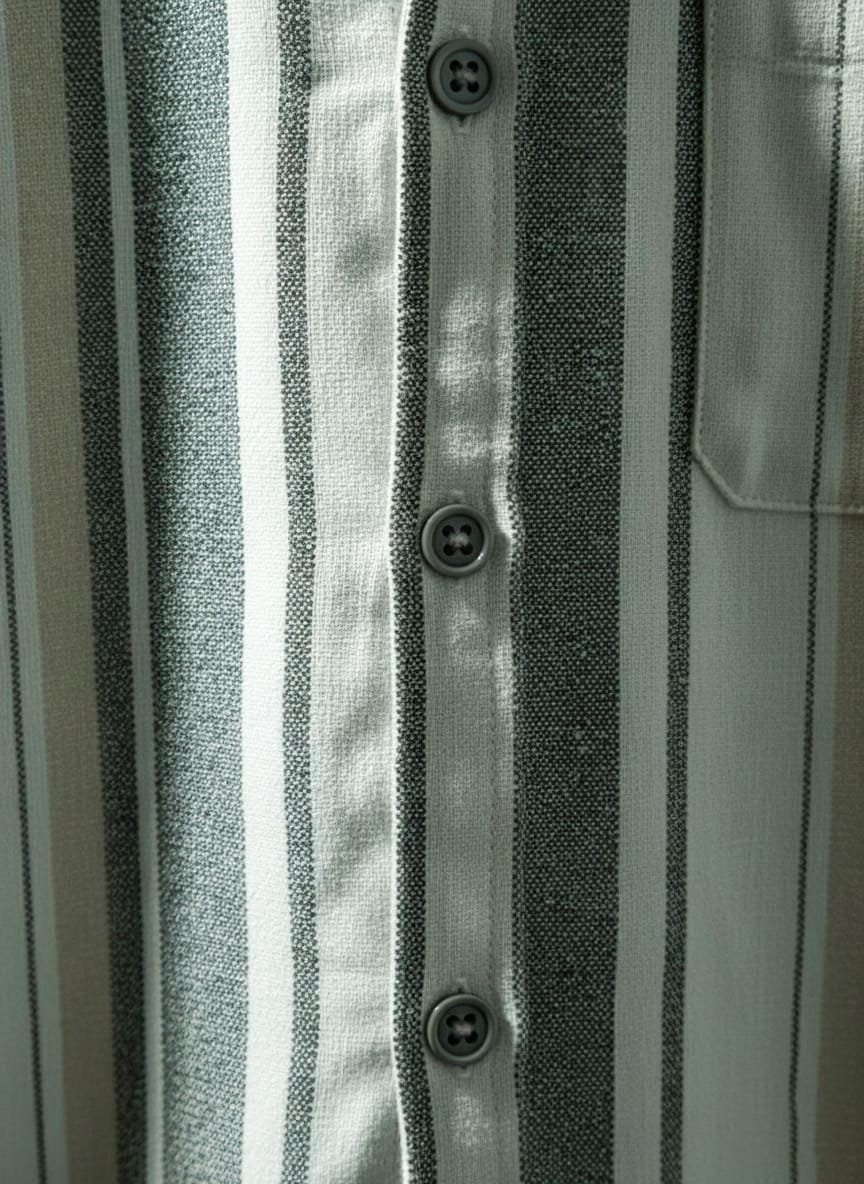 Black & Grey Striped Cotton Shirt | Premium Casual Wear - Image 7