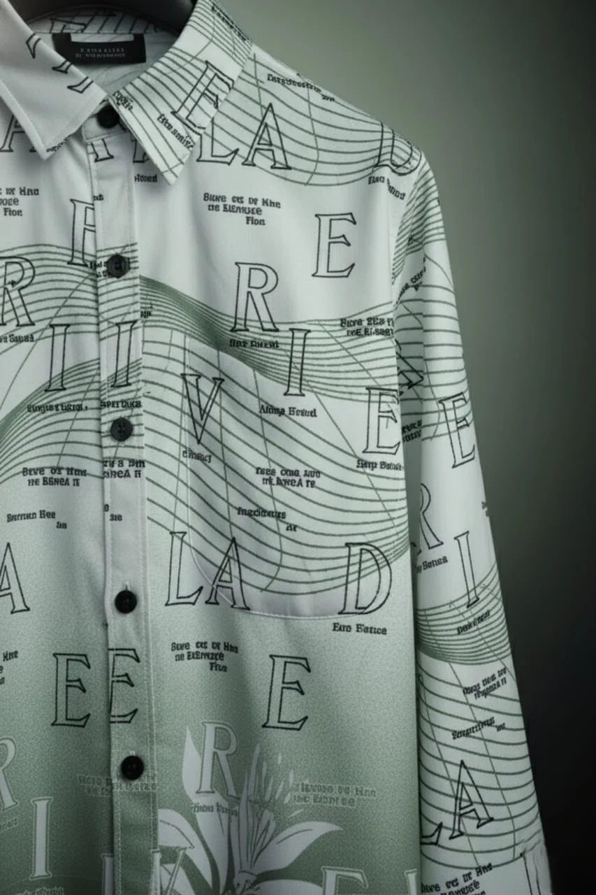 Typography Floral Printed Designer Shirt - Image 4