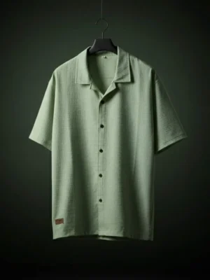 Light Green 5-Sleeve Regular Fit Lycra Shirt-Style T-Shirt