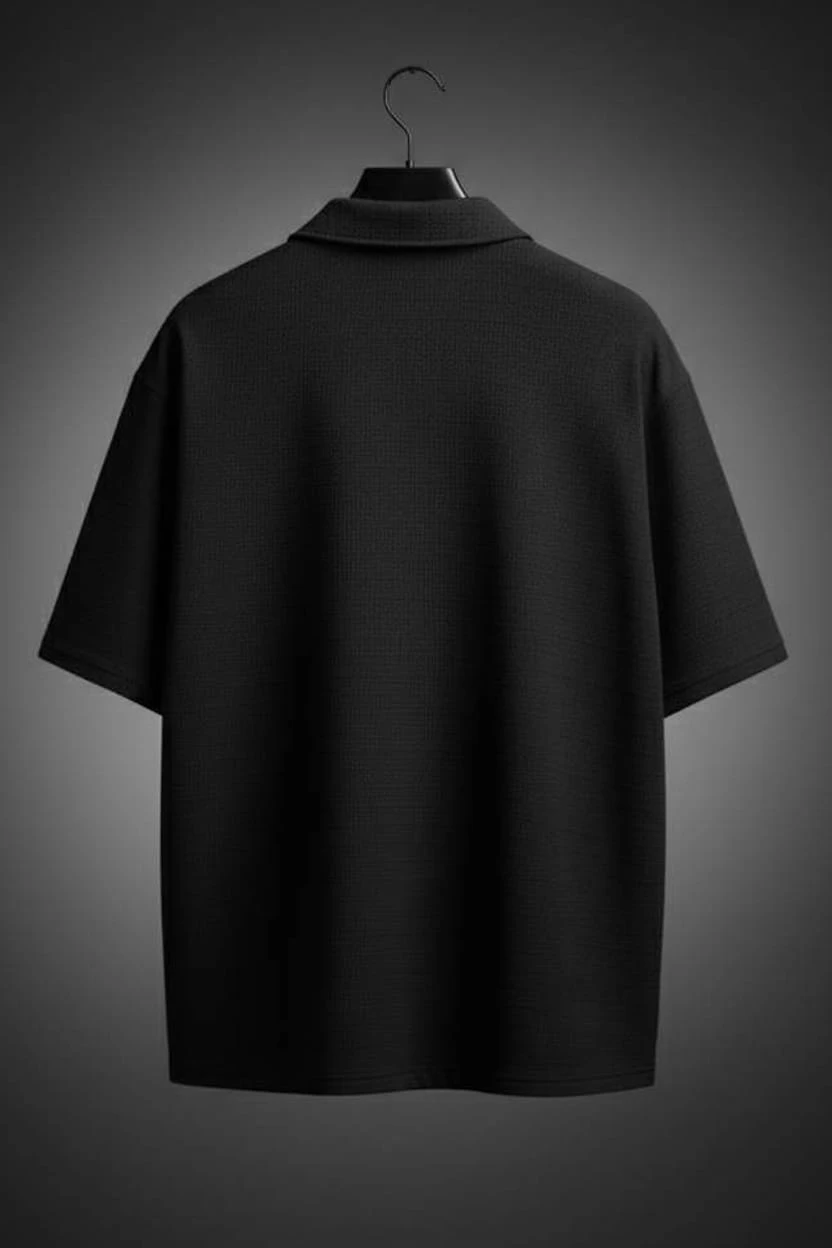 Black 5-Sleeve Lycra Shirt-Style T-Shirt - Image 2