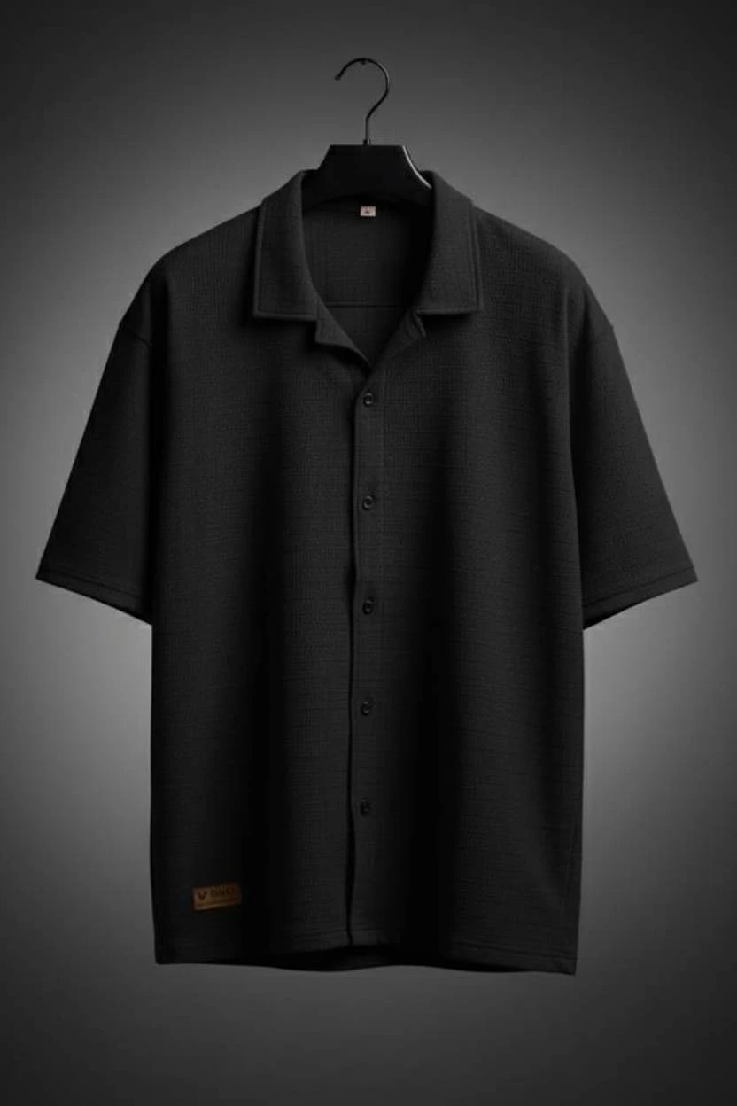 Black 5-Sleeve Lycra Shirt-Style T-Shirt