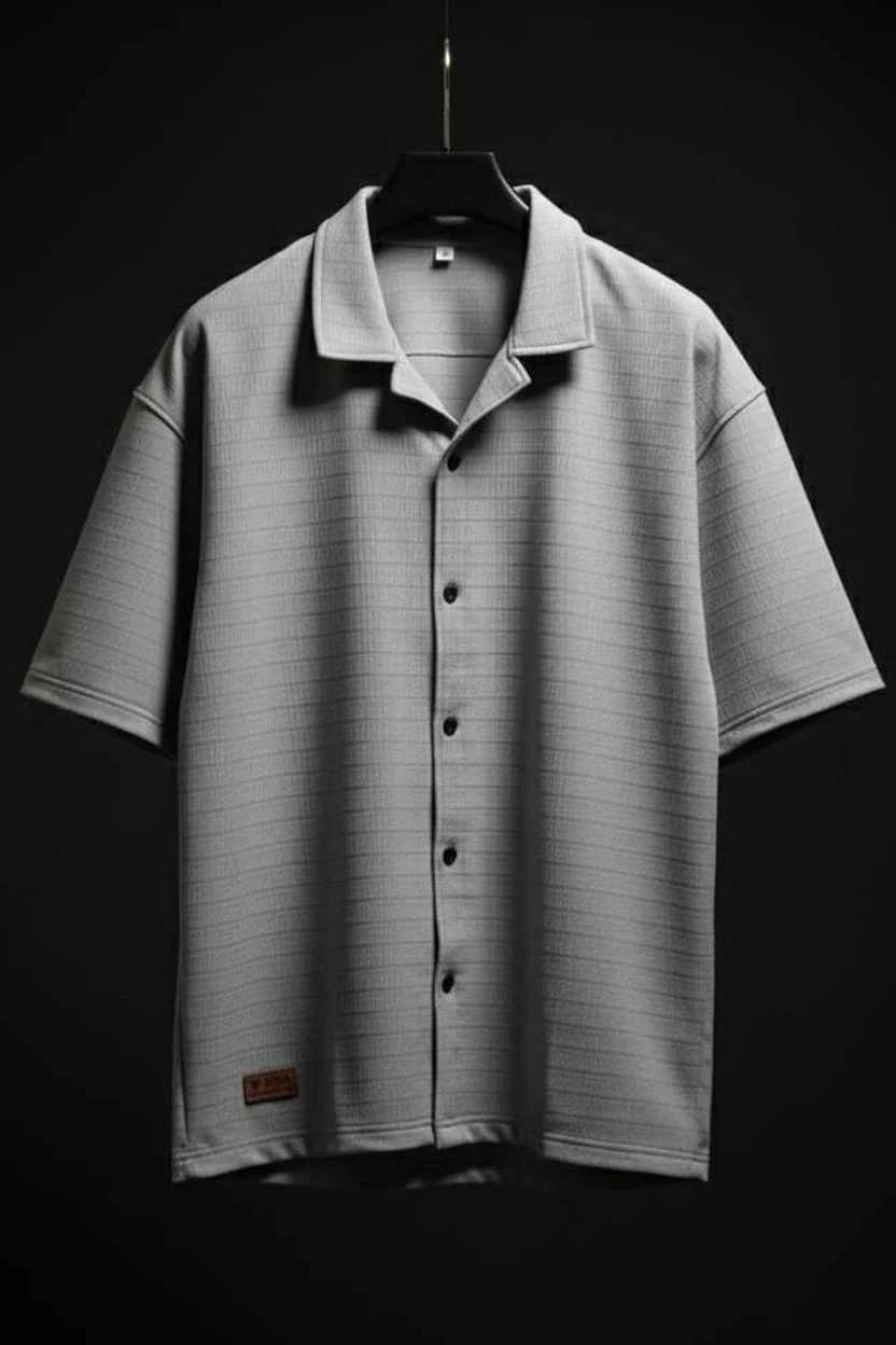 Grey 5-Sleeve Regular Fit Lycra Shirt