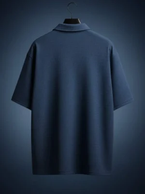 Dark Blue 5-Sleeve Regular Fit Lycra Shirt-Style