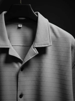 Grey 5-Sleeve Regular Fit Lycra Shirt