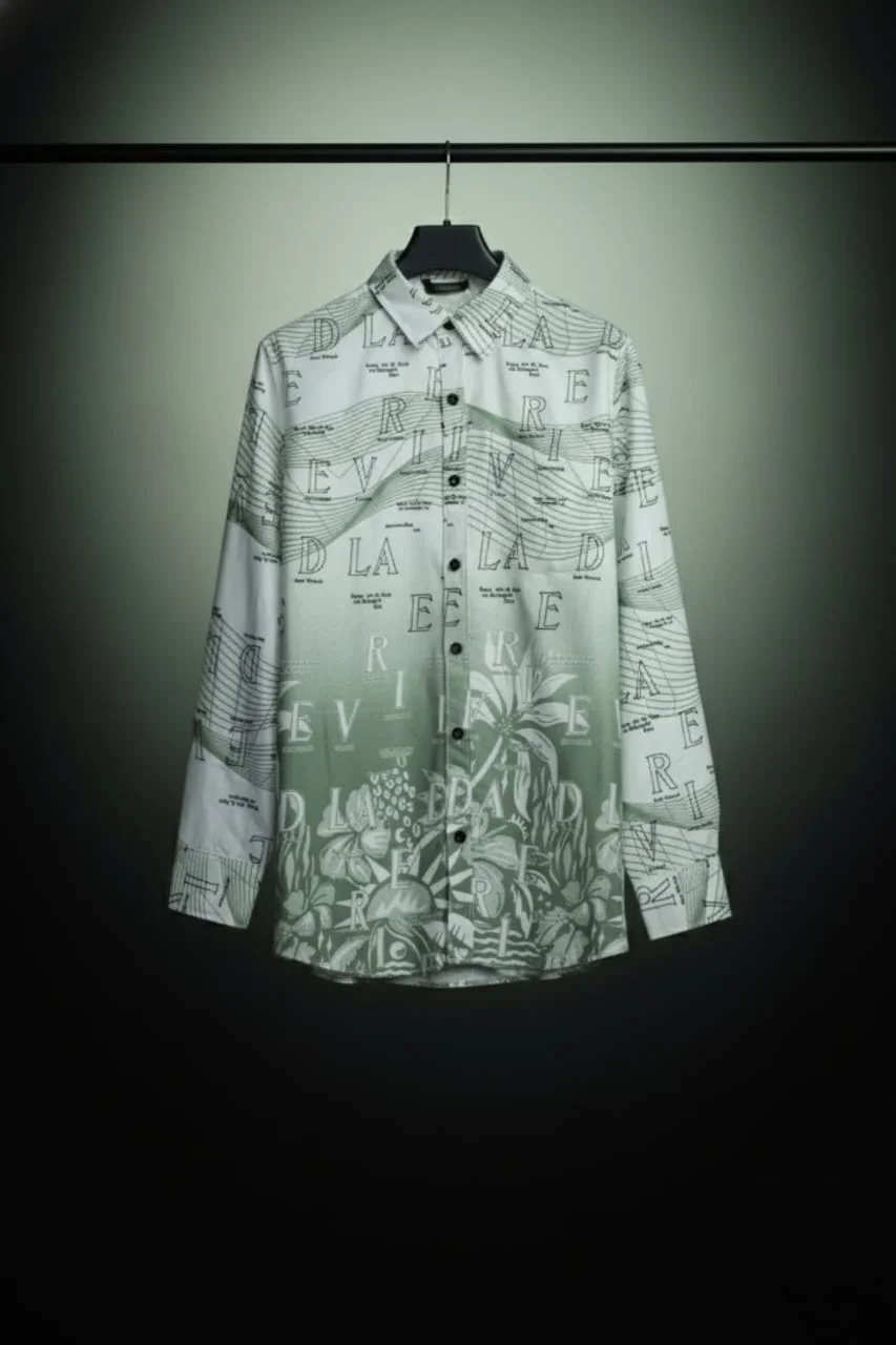 Typography Floral Printed Designer Shirt - Image 2