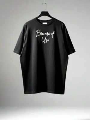 Cotton Fabric Black Oversized T-Shirt