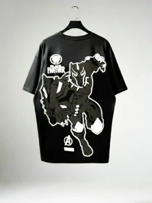 Oversized Panther Graphic Back Print Oversized T-Shirt