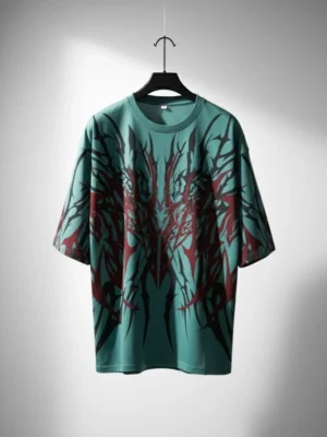 Teal Green Lycra Oversized T-Shirt