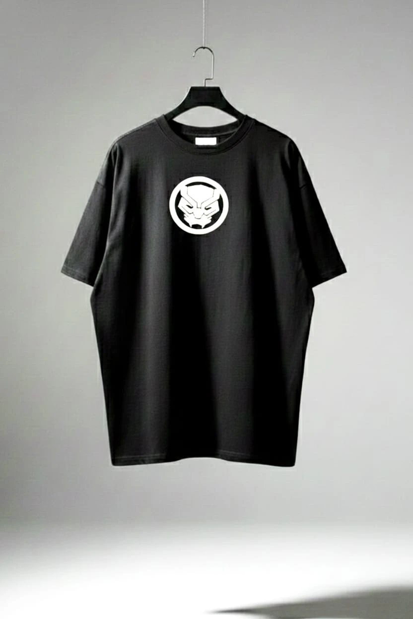 Oversized Panther Graphic Back Print Oversized T-Shirt - Image 2