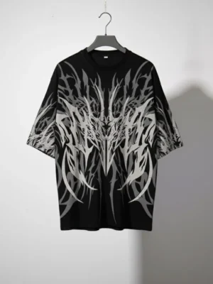 Black Lycra Oversized T-Shirt