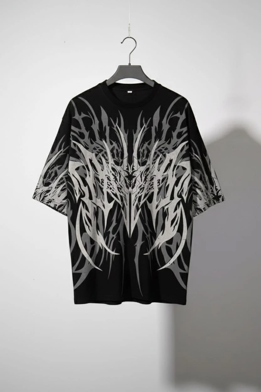 Black Lycra Oversized T-Shirt