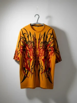 Mustard Yellow Lycra Oversized T-Shirt