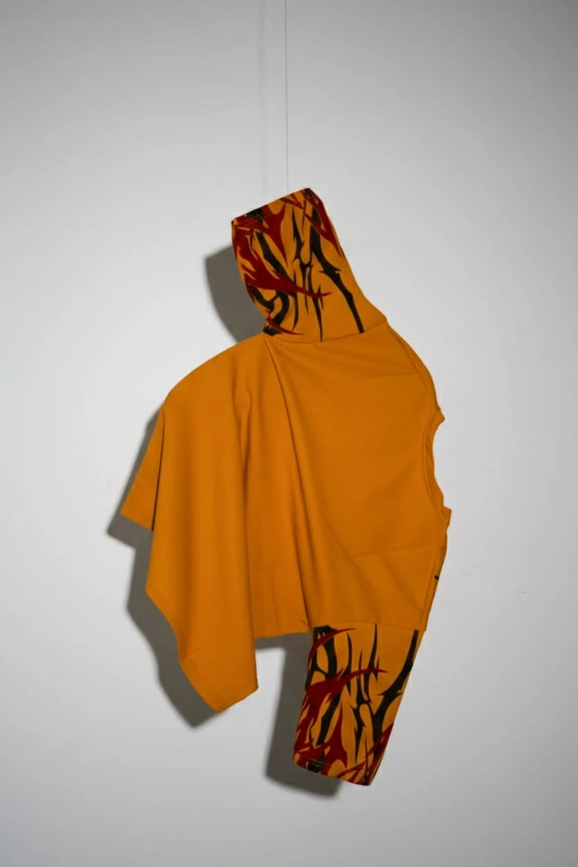 Mustard Yellow Lycra Oversized T-Shirt - Image 2