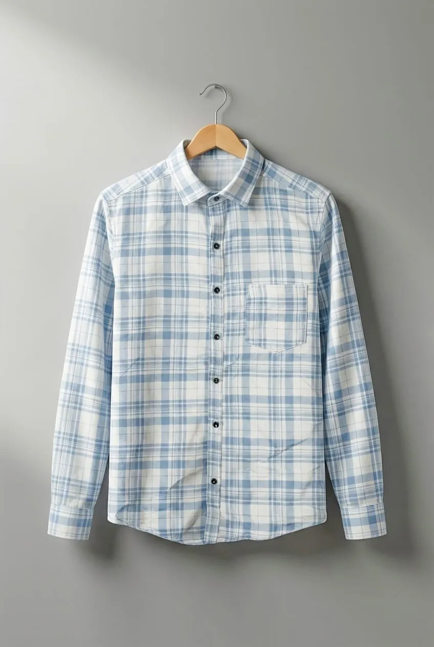 Light Blue Checked Shirt