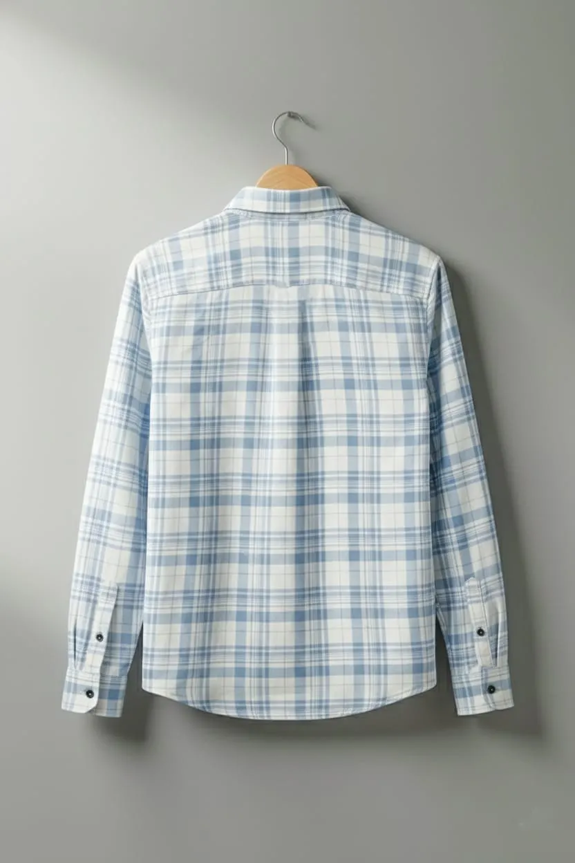 Light Blue Checked Shirt - Image 3