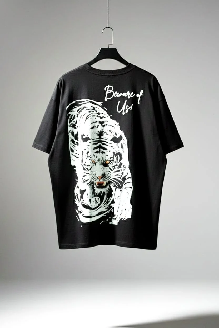 Cotton Fabric Black Oversized T-Shirt