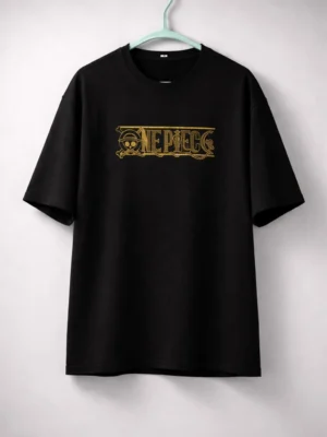 Black Oversized One Piece Graphic T-Shirt