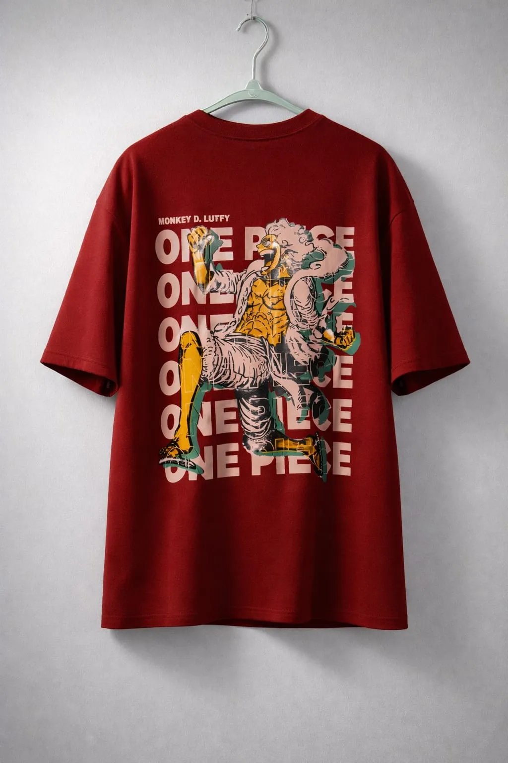 Maroon Oversized One Piece Graphic T-Shirt