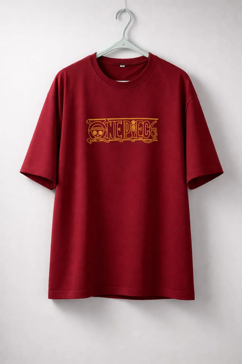 Maroon Oversized One Piece Graphic T-Shirt - Image 2