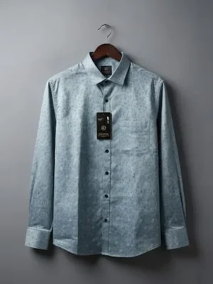 Grey Full Sleeve Polyester Shirt