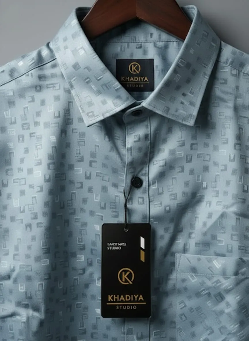 Grey Full Sleeve Polyester Shirt - Image 2