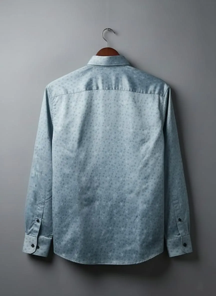Grey Full Sleeve Polyester Shirt - Image 3