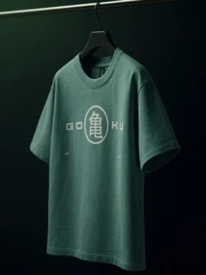 GOKU Printed Oversized Cotton T-Shirt – Green | Anime Streetwear Collection