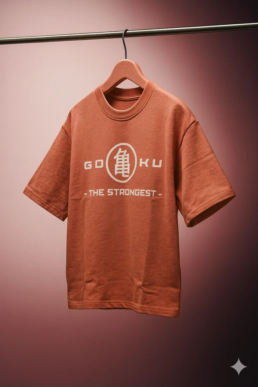 GOKU Printed Oversized Cotton T-Shirt – Rust Orange | Anime Streetwear Collection