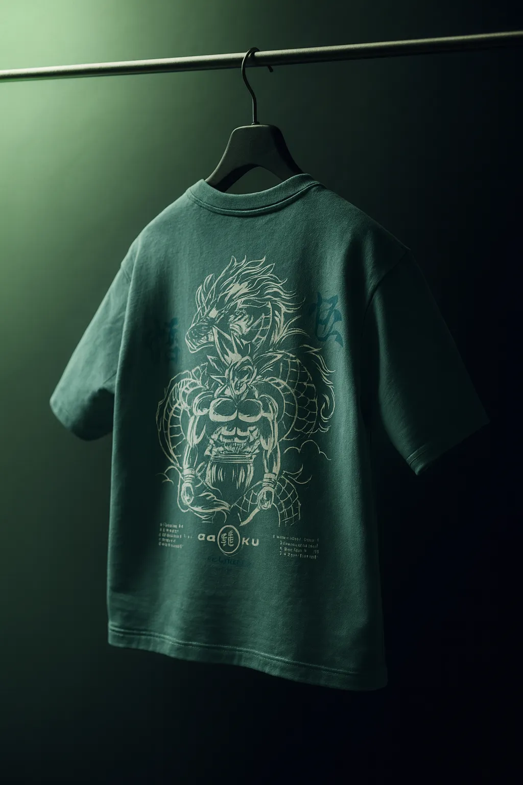 GOKU Printed Oversized Cotton T-Shirt – Green | Anime Streetwear Collection - Image 2
