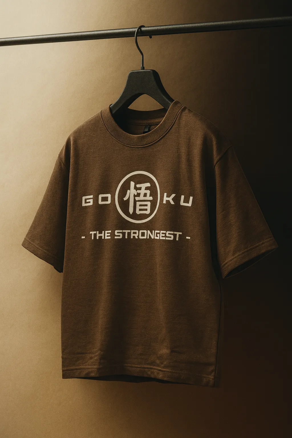 GOKU Printed Oversized Cotton T-Shirt – Dark Coffee Brown | Anime Streetwear Collection