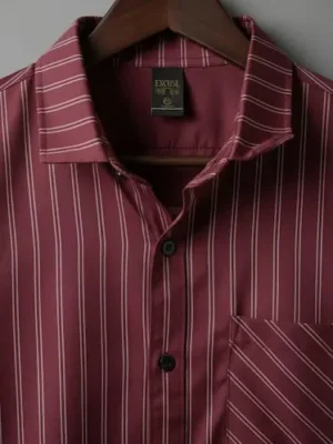 Maroon Full Sleeve Polyester Shirt